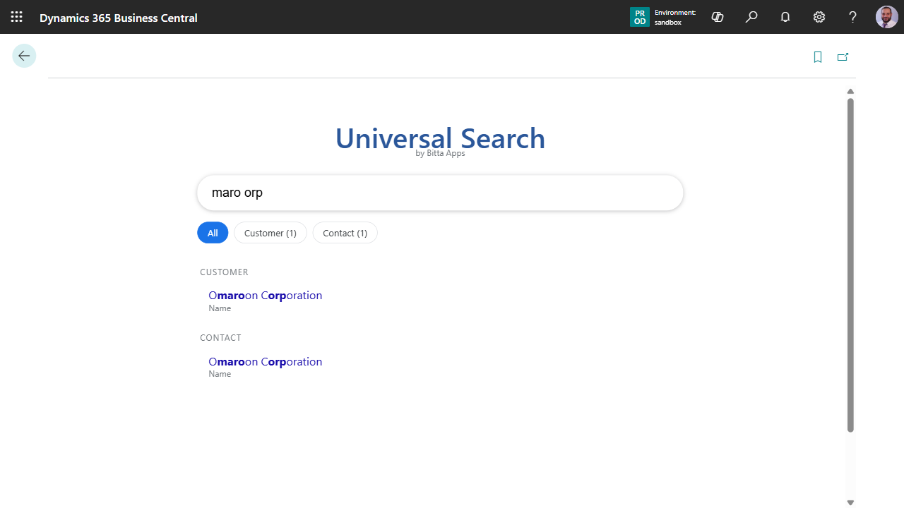 Universal Search results for the fragment query maro orp matching Omaroon Corporation